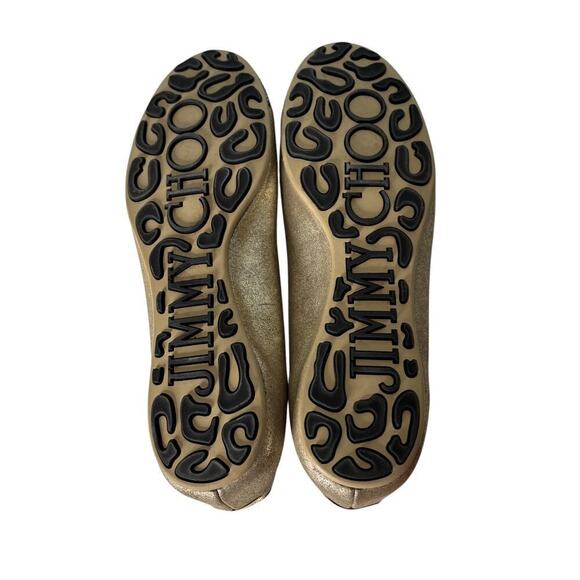Jimmy Choo Crystal Embellished Cap Toe Ballet Flats Champagne Size 38.5 (8.5) - Picture 8 of 10